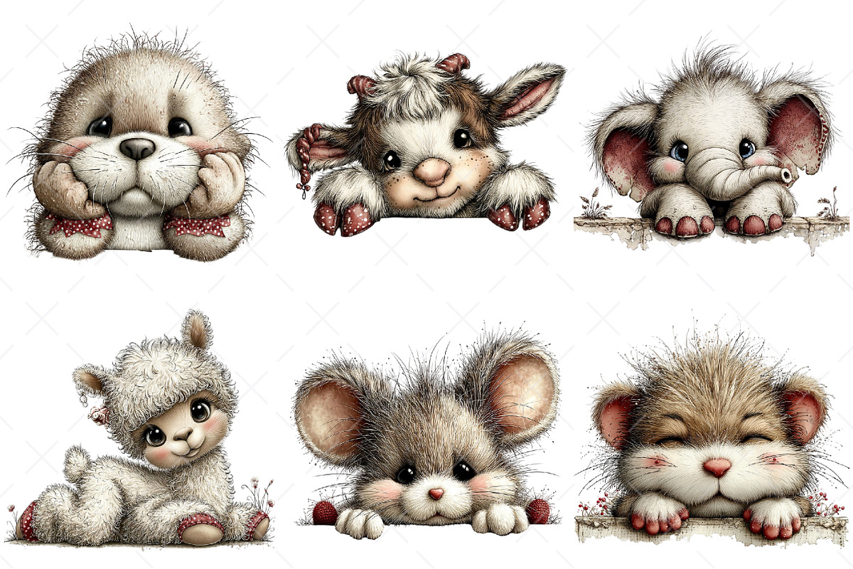 Cute Animals Lying Down Clipart, an Illustration by Craft Nest (Photo 6 of 11)