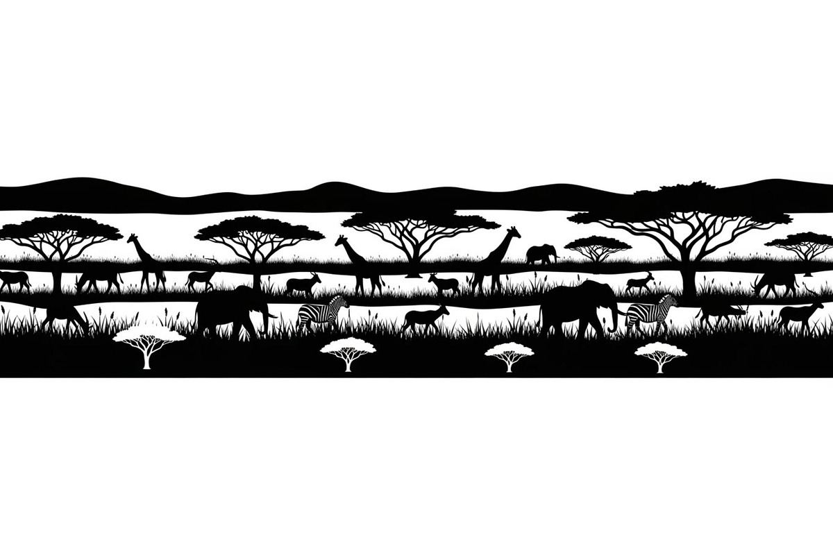 Abstract Savanna Scenery Silhouette, a Graphic by Designer_Momina (Photo 7 of 13)