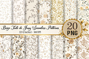 Beige Toile de Jouy Seamless Pattern, a Pattern Graphic by Design Market (Thumbnail 1 of 4)