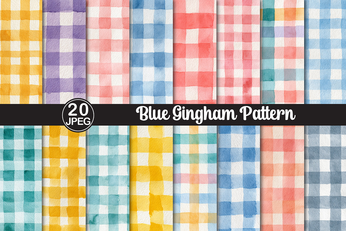 Blue Gingham Pattern, a Pattern Graphic by Black Bird Studio (Photo 1 of 6)