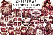 Watercolor Christmas Sleepover Clipa, an Illustration by Libby Wishes (Thumbnail 1 of 7)