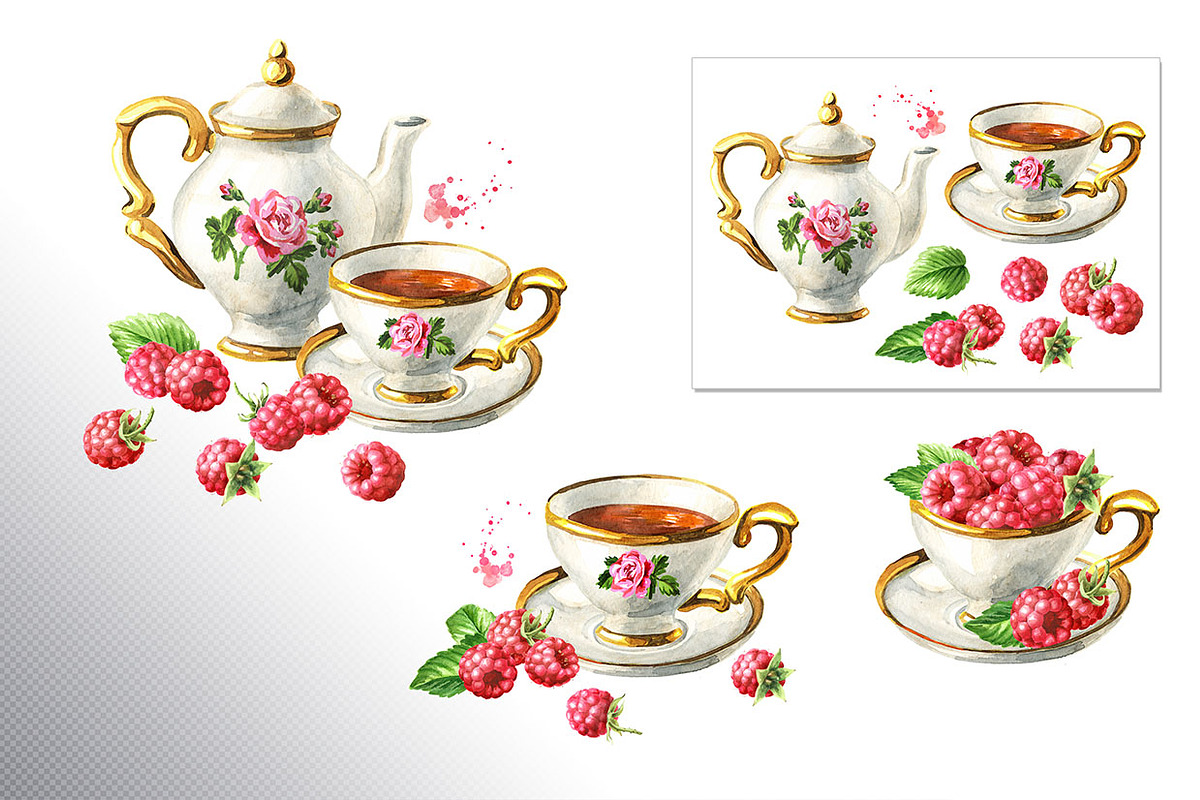Summer Raspberries. Watercolor set, a Food Illustration by Daria Ustiugova (Photo 22 of 26)