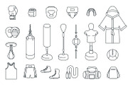 Boxing flat vector icons, a Sport Illustration by Vectorikart (Thumbnail 3 of 3)