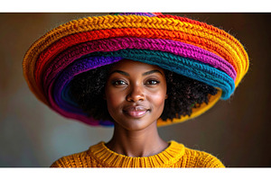 A woman wears a massive multicolored, an Arts & Entertainment Photo by Igor Tichonow