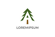 Pine Tree Logo with Letter a, a Branding & Logo Template by Saba Vector (Thumbnail 1 of 3)