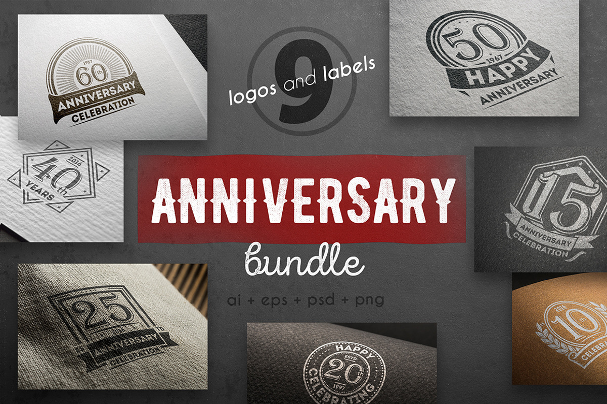 Anniversary logo kit, a Branding & Logo Template by Alfazet Chronicles (Photo 1 of 13)
