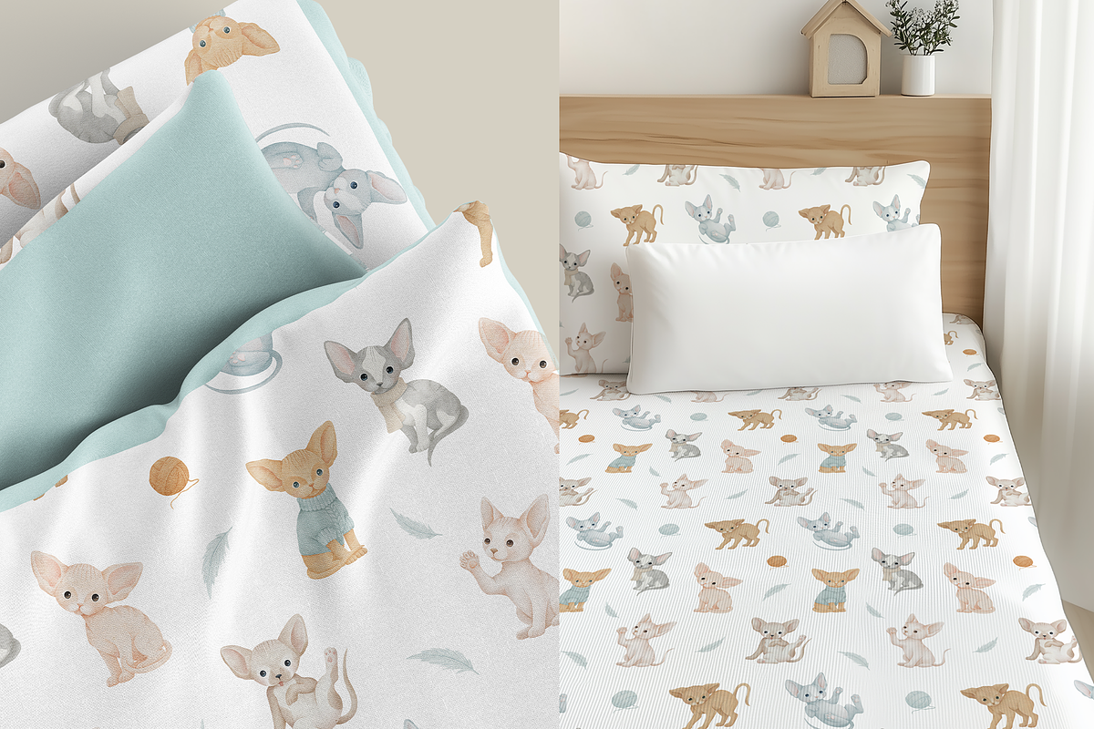 Sphynx Kittens – Patterns & Clipart, a Pattern Graphic by tetiartline (Photo 4 of 5)