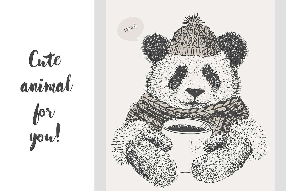 cute Panda in a scarf, an Object Graphic by Danya