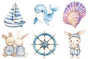 Watercolor Coastal Baby Clipart PNG, a Seasonal Illustration by CitraGraphics (Thumbnail 4 of 6)