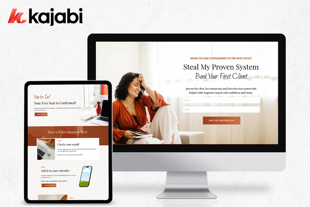 Kajabi Masterclass Template, a Landing Page Template by Altenne | Kajabi Designer (Photo 3 of 7)