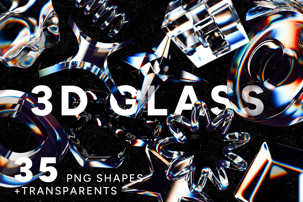 3D Glass| PNG Shape + Transparents, an Object Graphic by Imagine Storm (Photo 1 of 8)