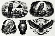 Halloween Owl SVG Graphics, a Seasonal Illustration by DENIDigitalArtSudio (Thumbnail 2 of 6)