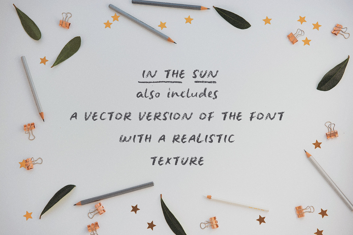 In The Sun handwritten SVG font, a Script Font by Ana's Fonts (Photo 10 of 11)