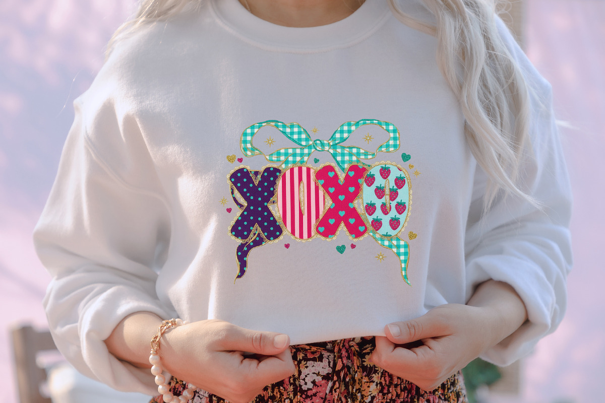 XOXO Valentine Bow PNG, Patchwork He, an Illustration by designcity5 (Photo 8 of 8)