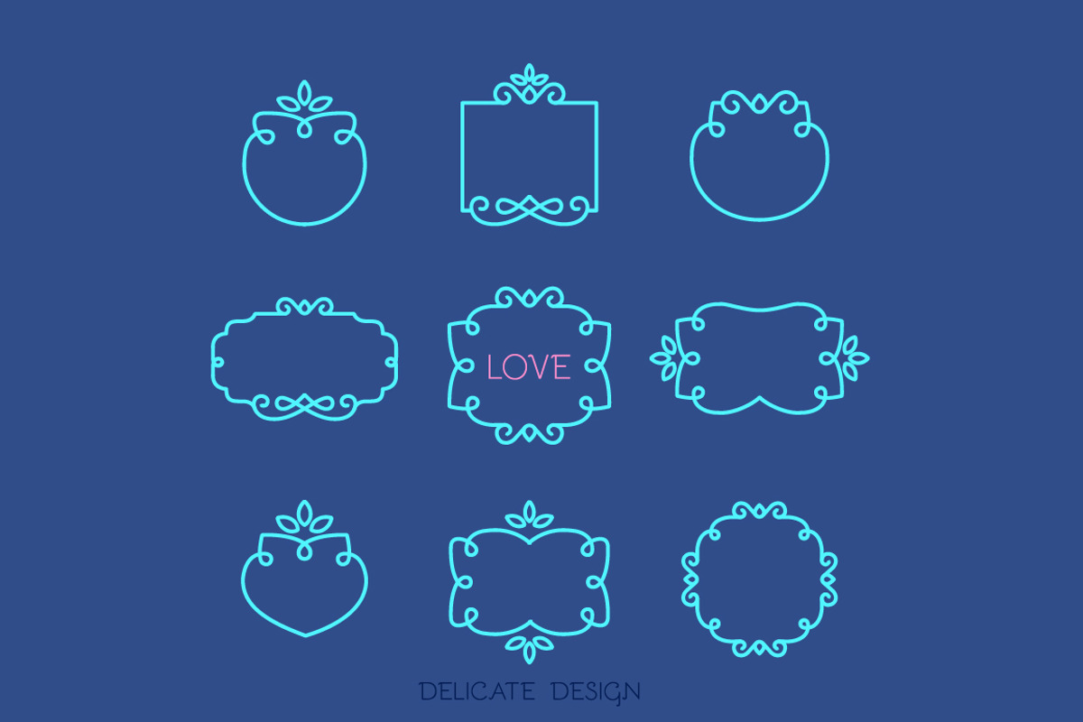 Elegant vintage frame bundle, a Decorative Illustration by VectorBakery (Photo 1 of 4)