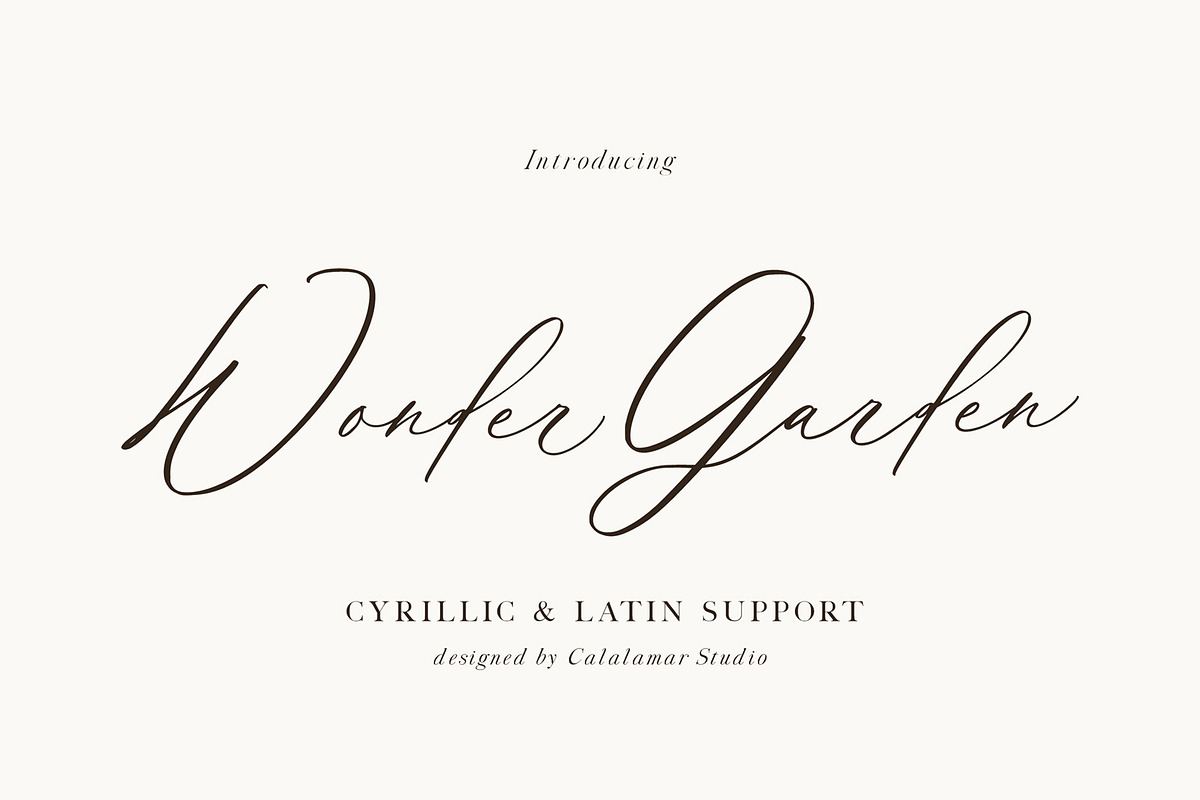 Wonder Garden | Latin&Cyrillic Font, a Script Font by Calamar Studio (Photo 16 of 16)