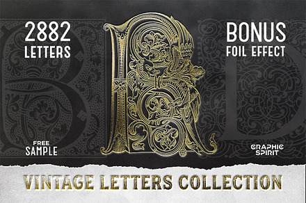 28 IN 1 VINTAGE LETTERS COLLECTION, a Symbol Font by Graphic Spirit