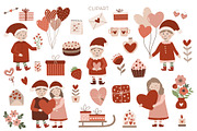 Valentines Day clipart & pattern, an Object Graphic by Cozy pattern shop (Thumbnail 3 of 7)