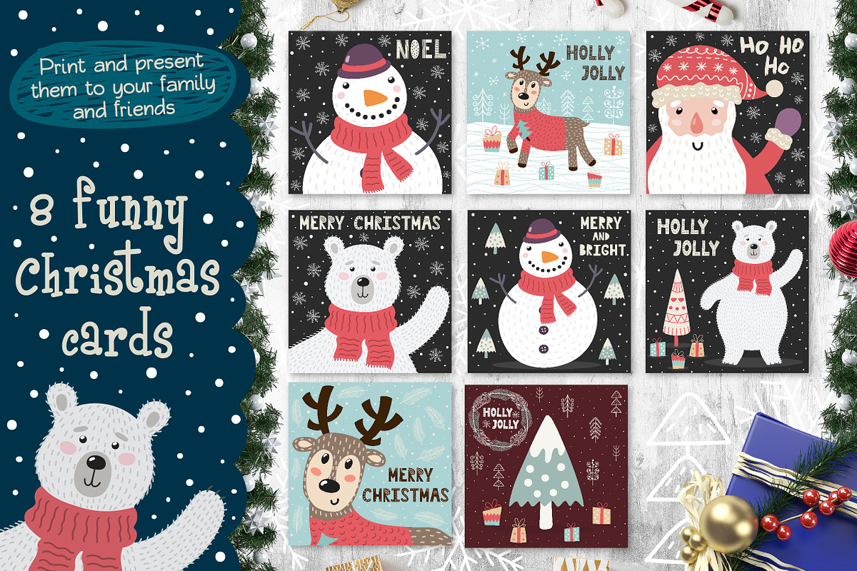 Christmas Bundle: 4 in 1, an Animal Illustration by Gulnara Sabirova (Photo 16 of 18)
