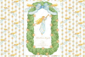 Christmas Angels Watercolor Clipart