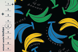 Banana Fruit Seamless Pattern Set