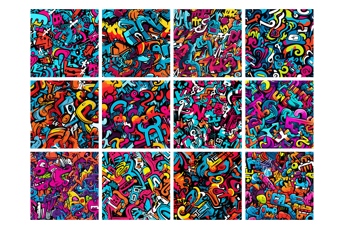 Graffiti Pattern, a Pattern Graphic by Forhadx5 (Photo 3 of 11)