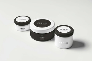 Cosmetic Jar Set Mockup, a Packaging Mockup by DesignRushMarket