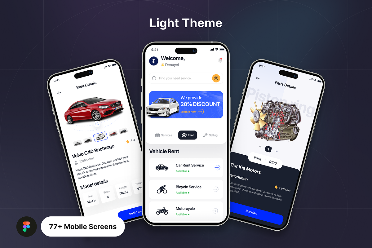 Filllo Automotive App UI Kit, an UI Kit Template by floxui (Photo 3 of 7)