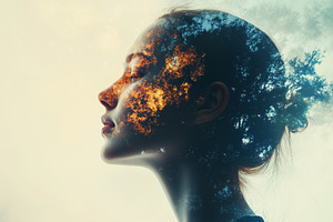 Profile of a woman blended with, a Person Photo by MistyDay