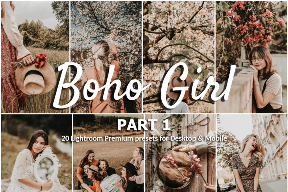 20 Lightroom Presets Boho Girl p1, a Preset Add-On by PerfectStudioPresets (Photo 1 of 10)