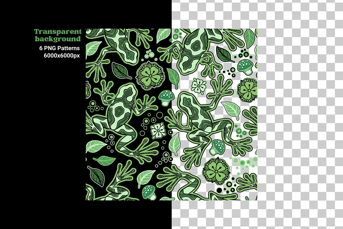 Magic Frogs Line Art Patterns, a Pattern Graphic by ilonitta (Photo 9 of 13)