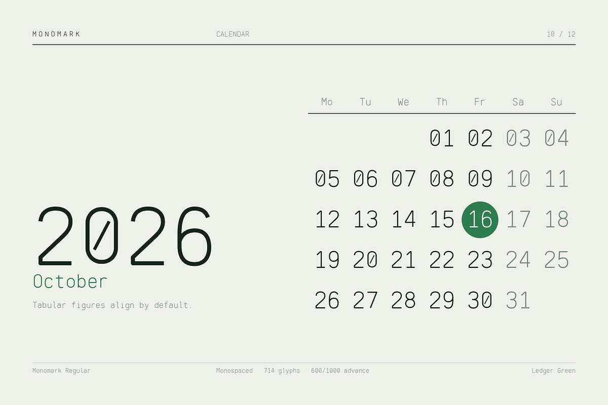 Monomark - Professional Monospace, a Sans Serif Font by HipFonts (Photo 2 of 17)