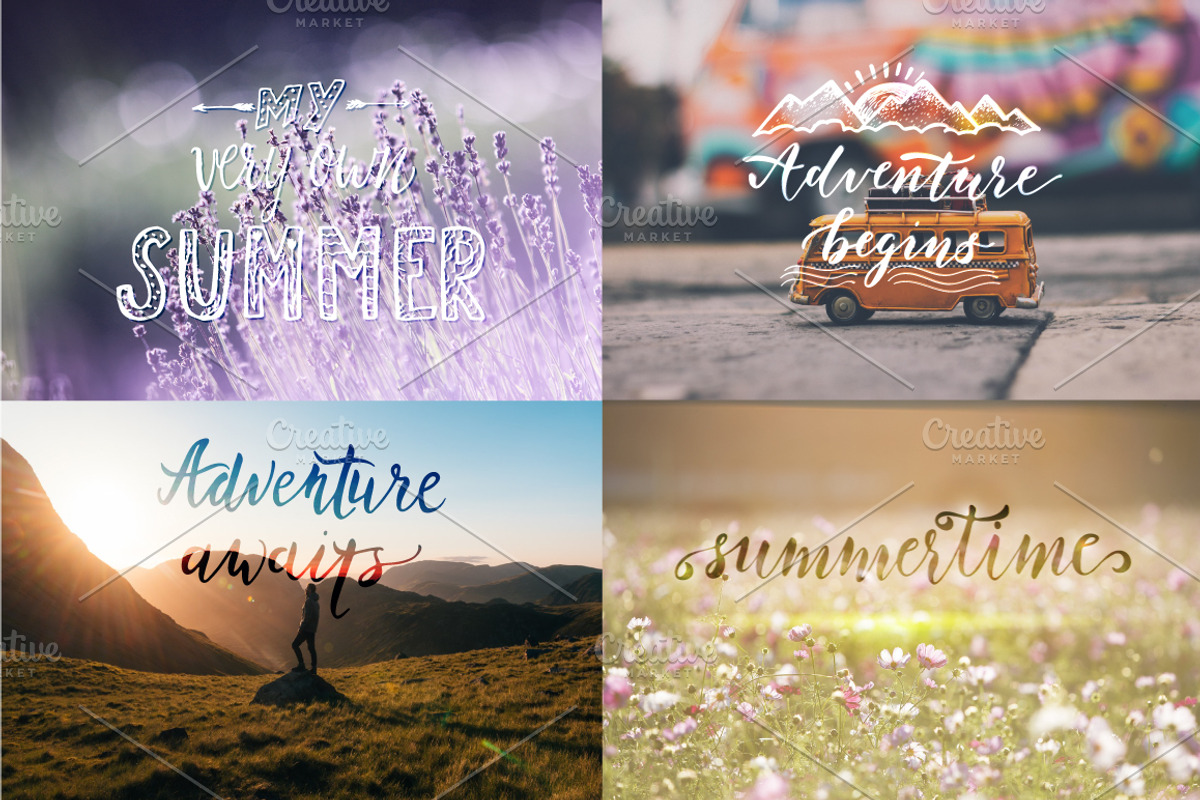 Summer Overlays and lettering, an Illustration by CreativeJourney (Photo 3 of 5)