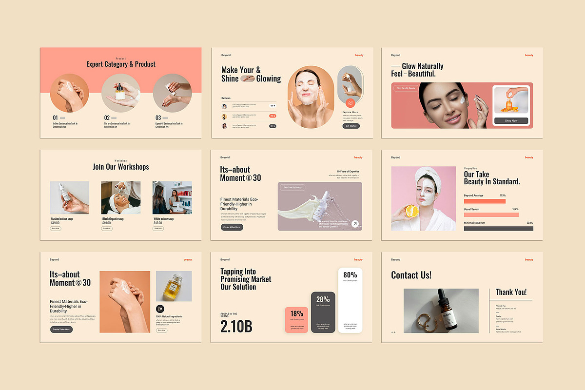 Beauty Pitch Deck Presentation, a Presentation Template by KreateTribe (Photo 4 of 5)