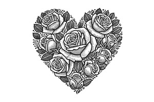 Heart-Shaped Floral Design Blooming, an Illustration by AlexArt