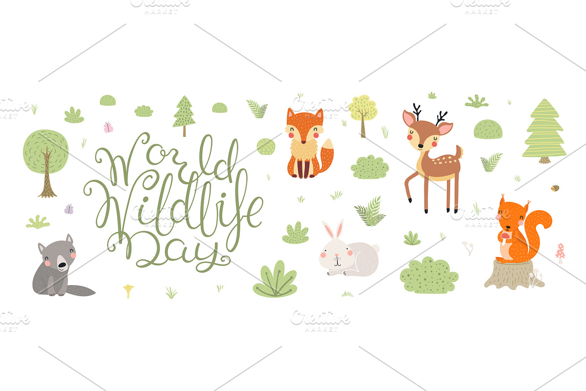 World Wildlife Day banner with cute, an Animal Illustration by sceptical cactus