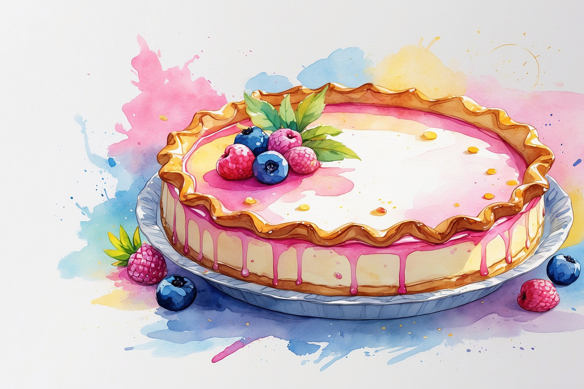 Watercolor Cakes & Pies Set, an Illustration by hafijul (Photo 7 of 11)