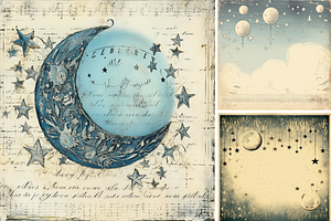 Shabby Chic Moon And Stars