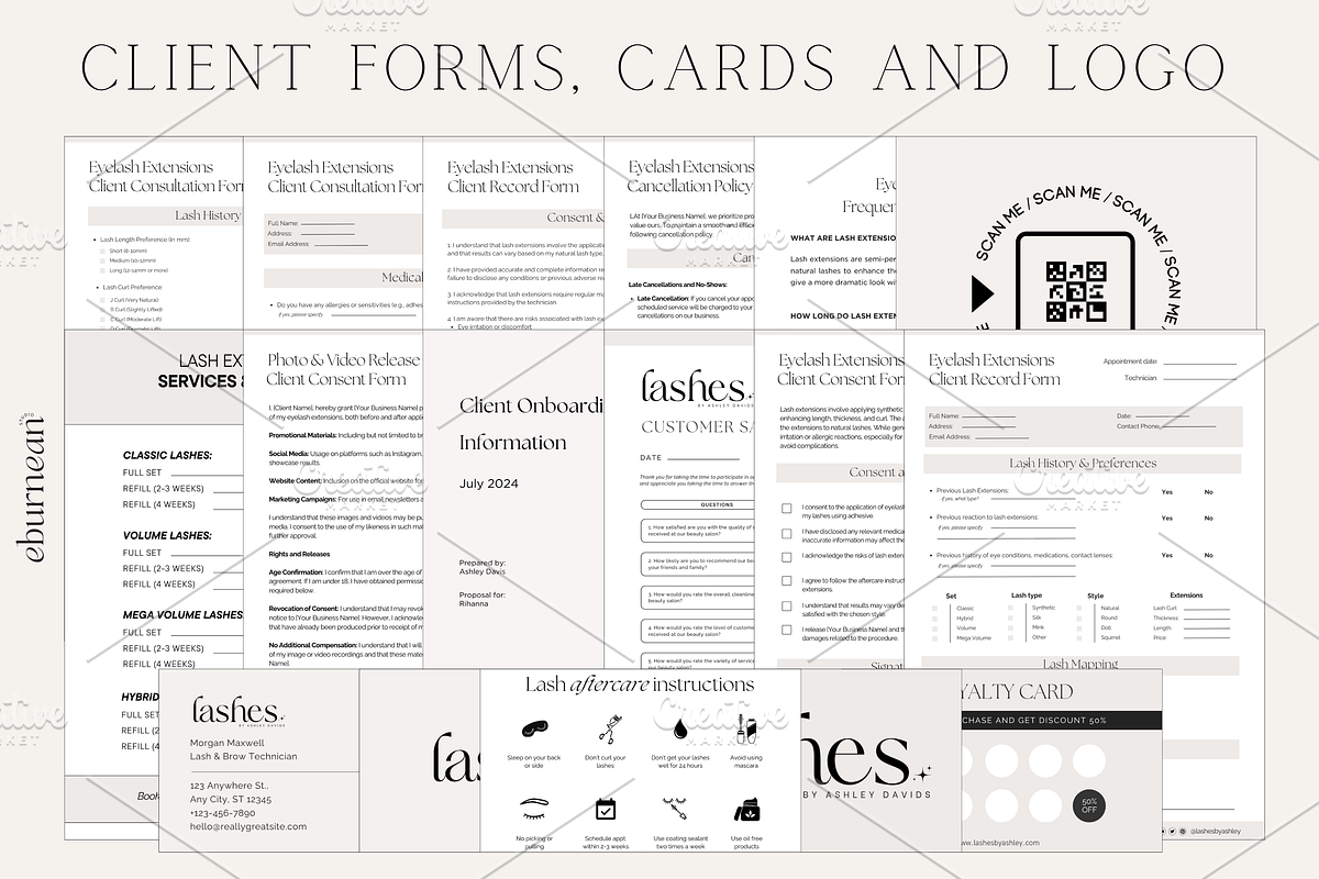 Eyelash Extension Forms Bundle, a Flyer Template by Studio Eburnean (Photo 2 of 6)