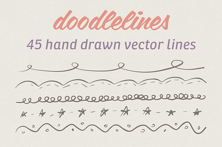 45 Hand Drawn Vector Lines