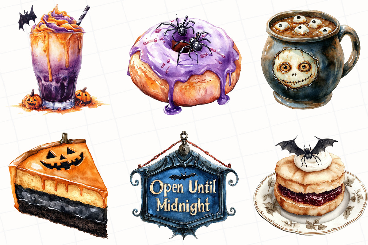 Halloween Sweets Café Clipart, an Illustration by OK Design (Photo 2 of 5)
