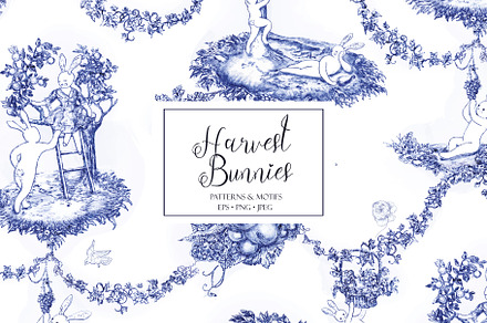 Harvest Bunnies - Toile De Jouy