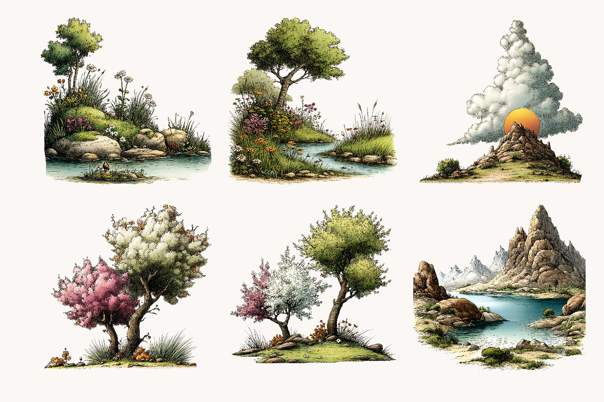 Nature Landscapes Clipart, a Seasonal Illustration by Designworld (Photo 5 of 10)