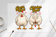 Funny Guess What Chicken Butt Design, a Seasonal Illustration by Canvas Craft (Thumbnail 6 of 6)