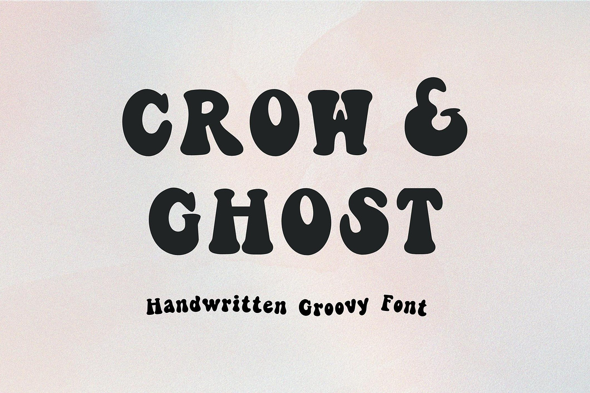 Crow and ghost - Groovy font, a Handwritten Font by Sk designs (Photo 1 of 8)