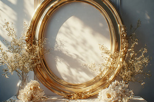 Gold frame stock image, an Abstract Photo by ComfortQ