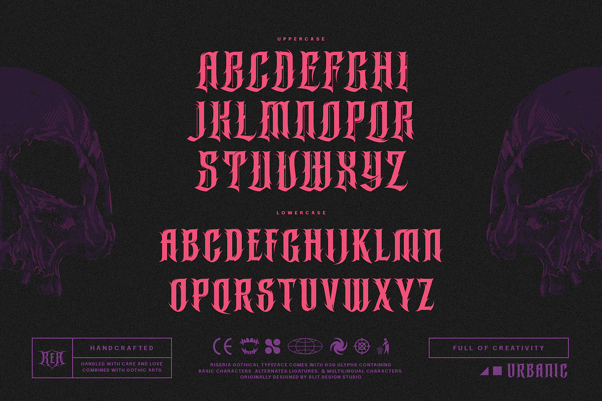 Riseria Typeface, a Blackletter Font by alit design (Photo 6 of 20)