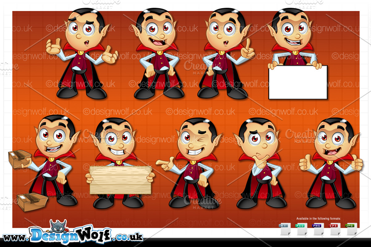 Dracula Character - In 9 Poses, a Person Illustration by DesignWolf (Photo 2 of 2)