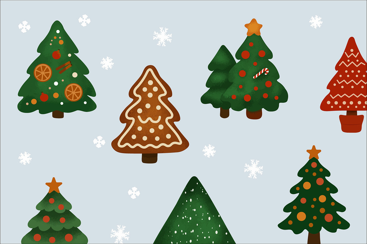 Christmas Trees Seamless Patterns, a Seasonal Illustration by uStickery (Photo 4 of 5)