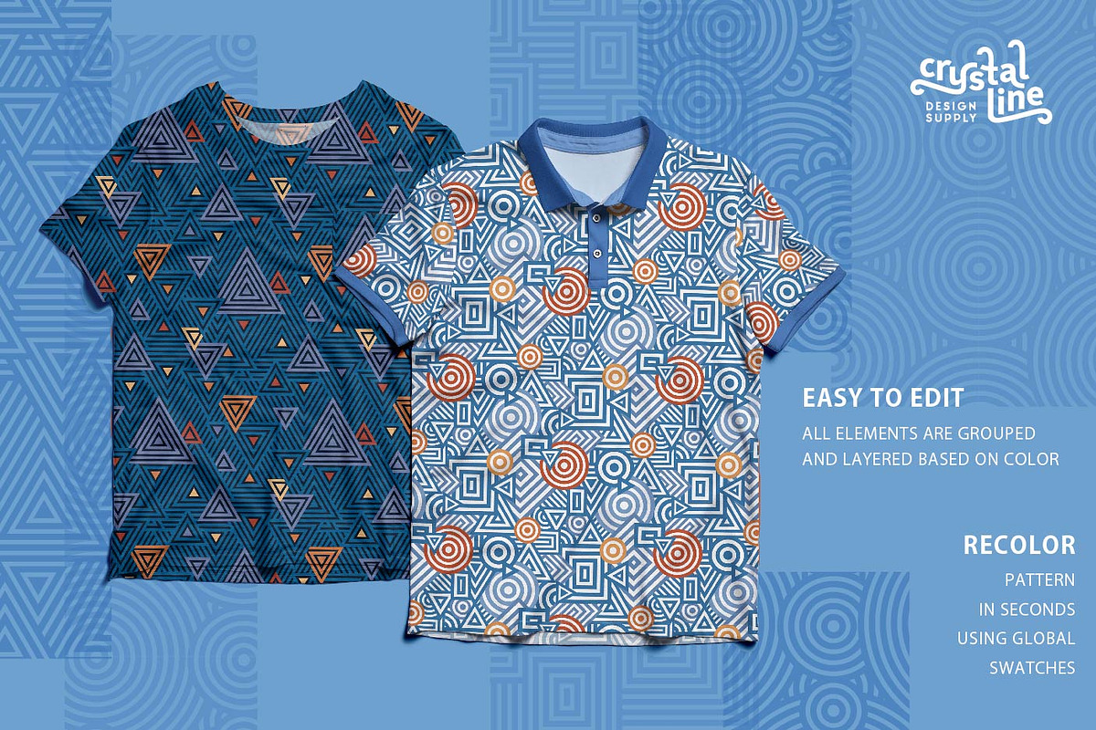 Retro Geo 02, a Pattern Graphic by Crystal Line (Photo 3 of 7)